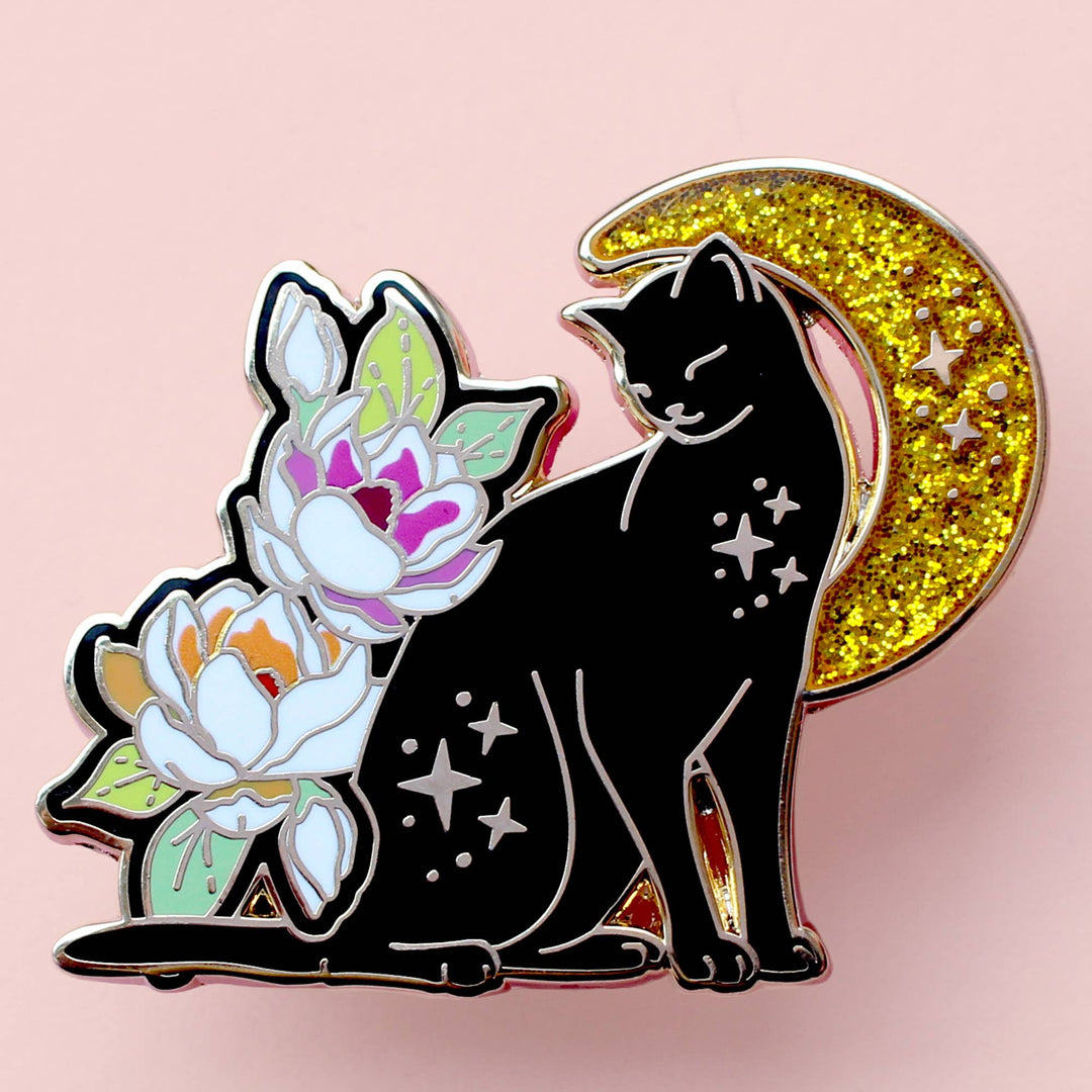 Magnolia Cat Enamel Pin: Lesbian Pride
