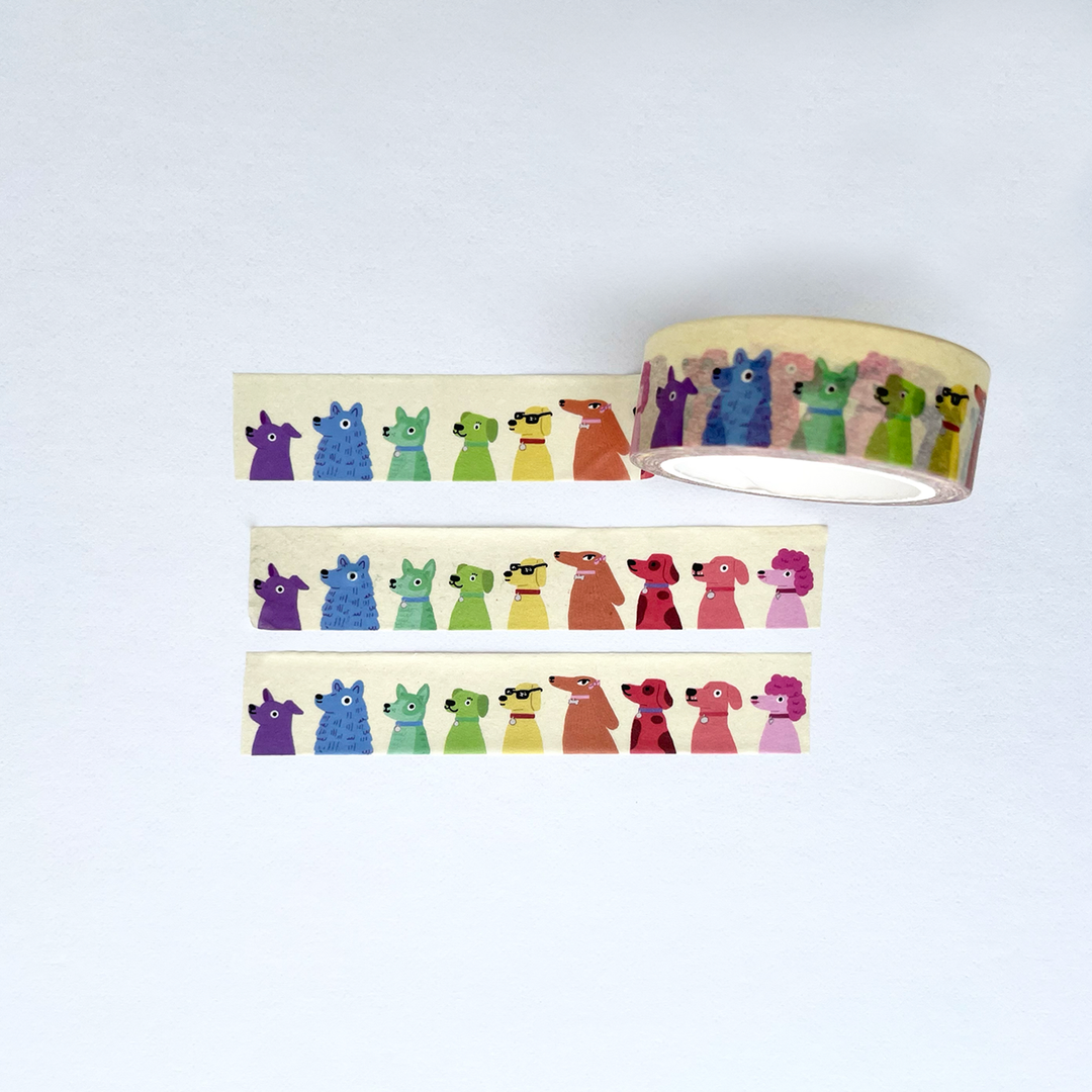 Cute Dog Lovers Rainbow Washi Tape
