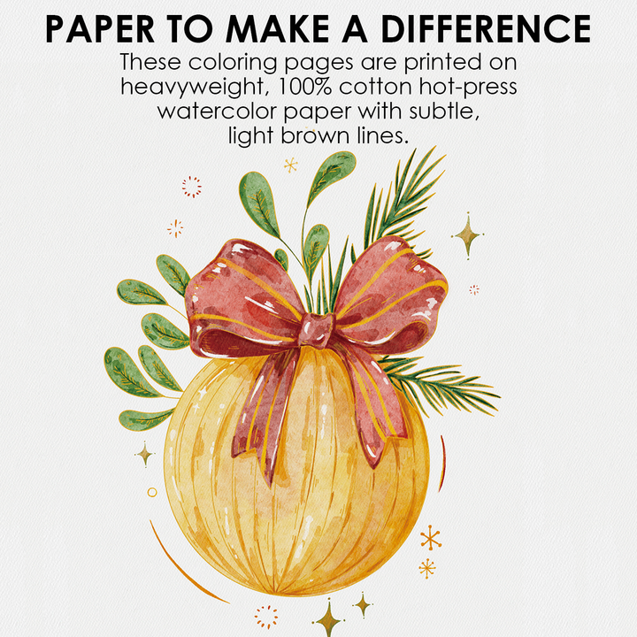 Holiday-Themed Watercolor Coloring Book
