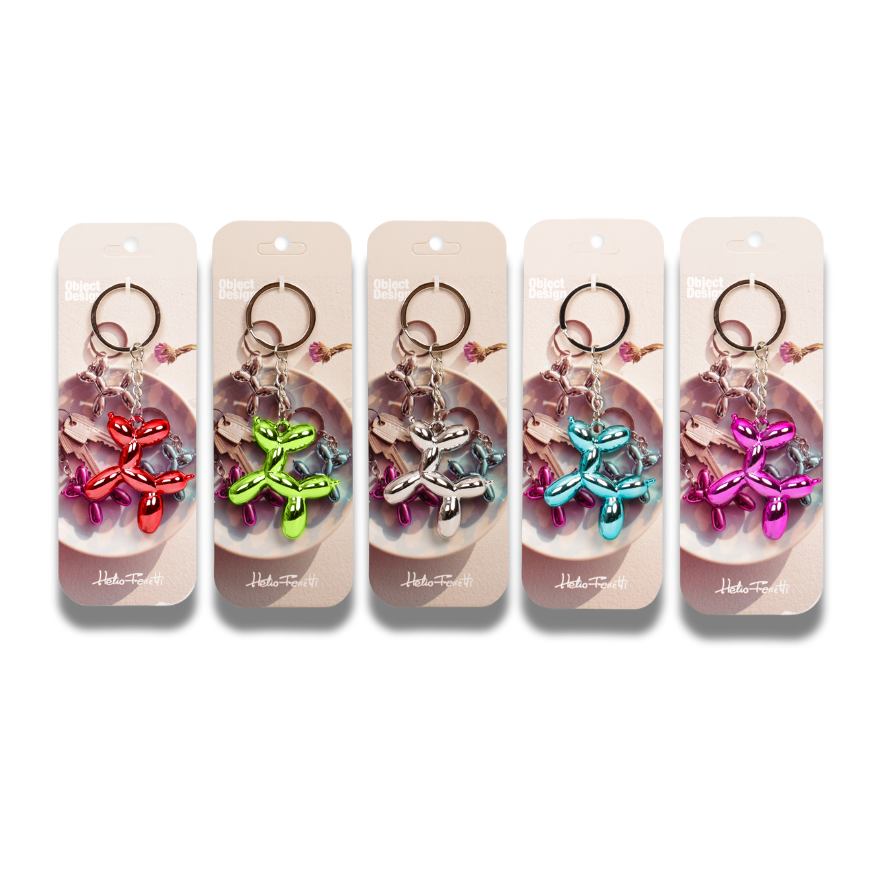 Metallic Puppy Keychains