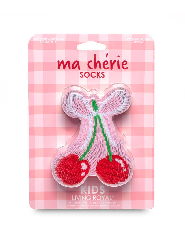 3D Packaged Socks - Kids - Cherries - Pink