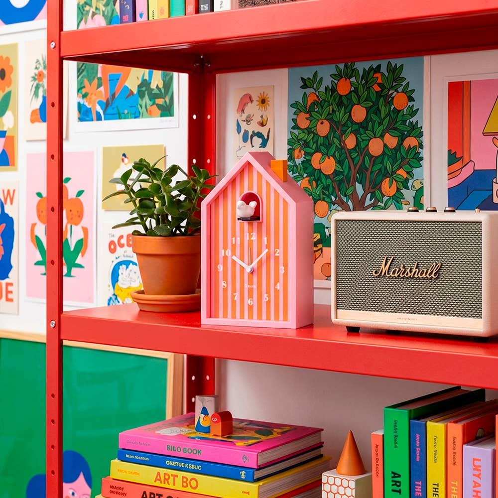 Orange and Pink Cuckoo Alarm Clock