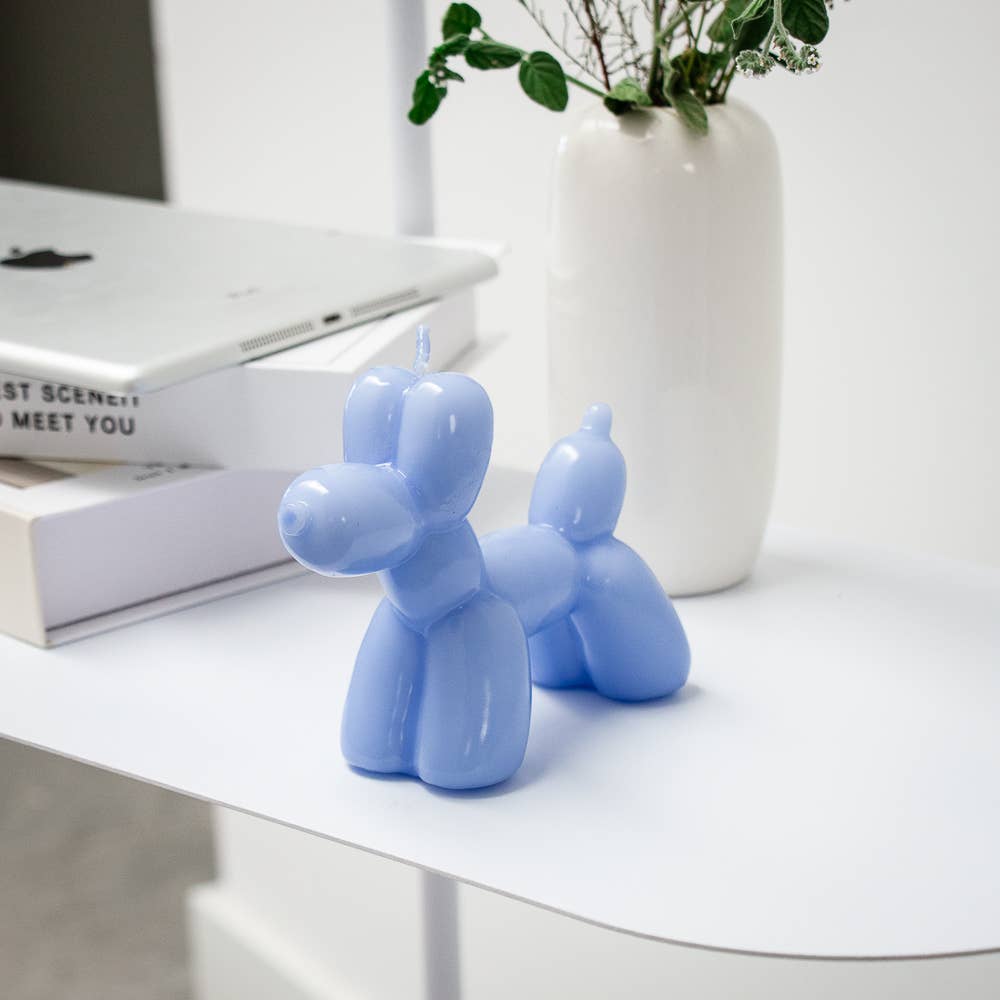 Blue Balloon Dog Candle