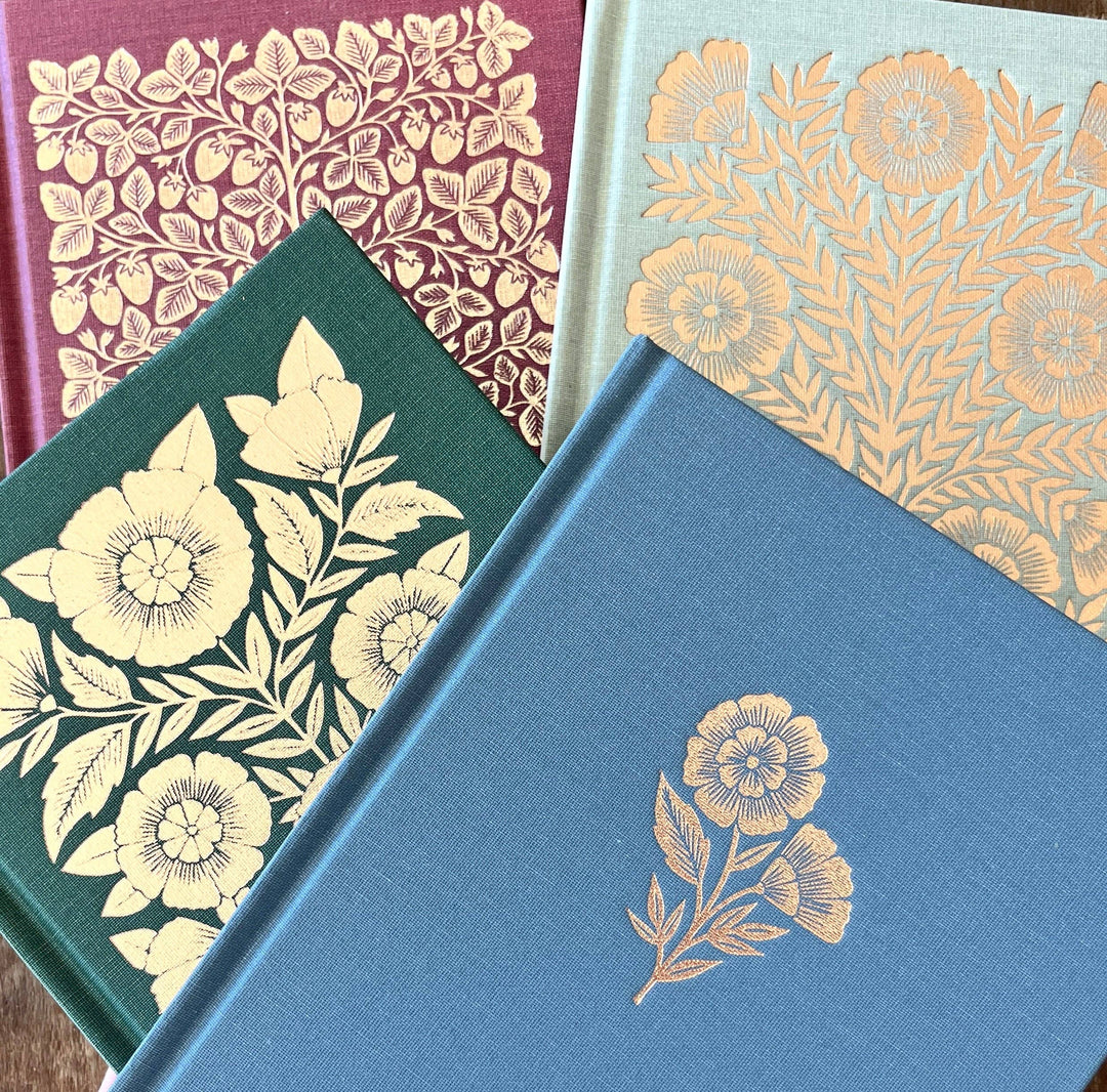 Foil Stamped Linen Journal: Denim Blue