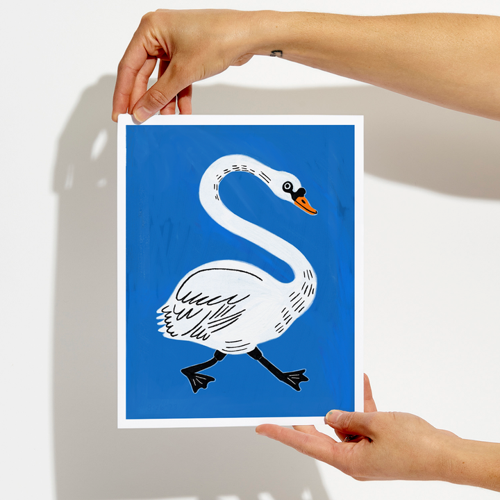 Runaway Swan Illustrated Print