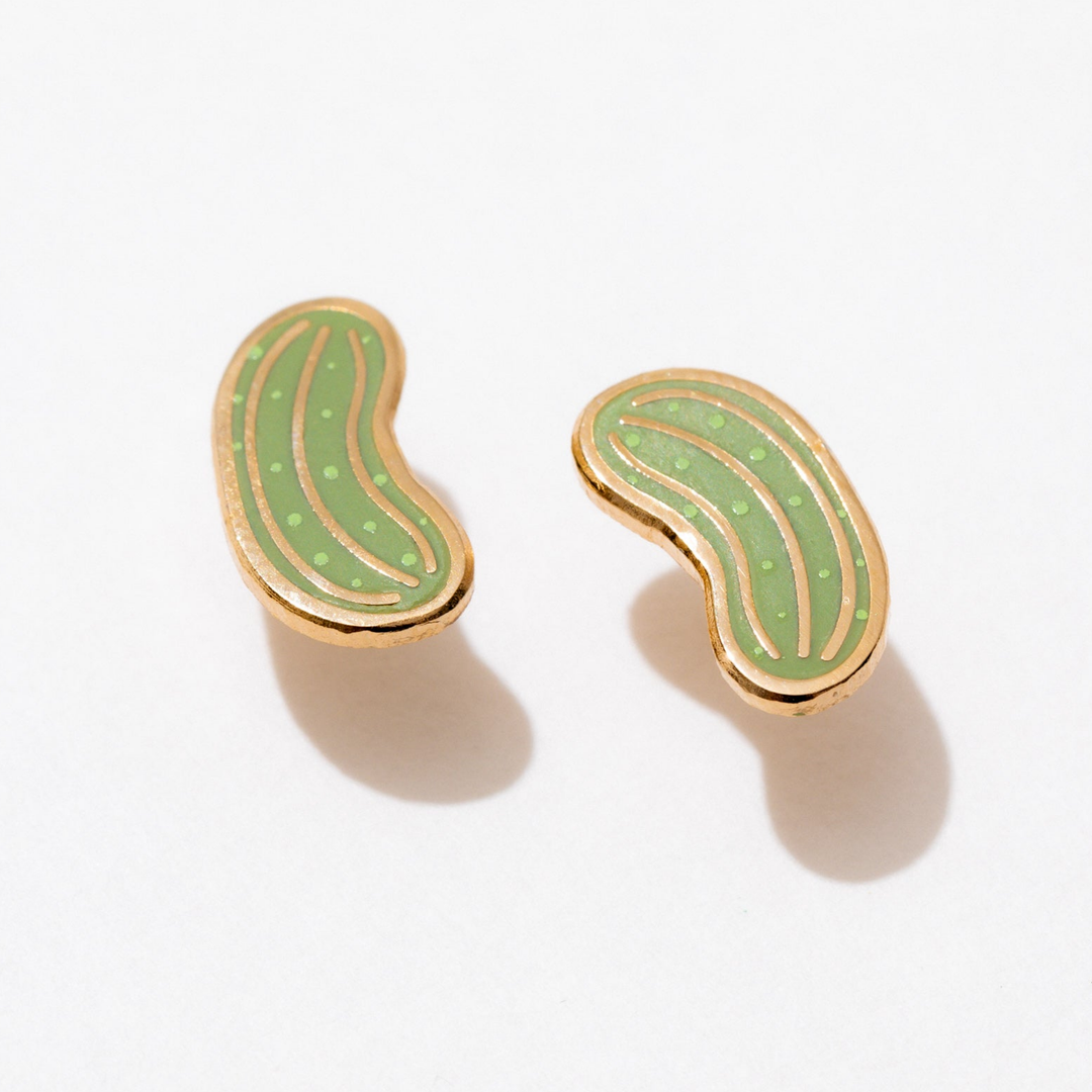 Pickle Enamel Stud Earrings