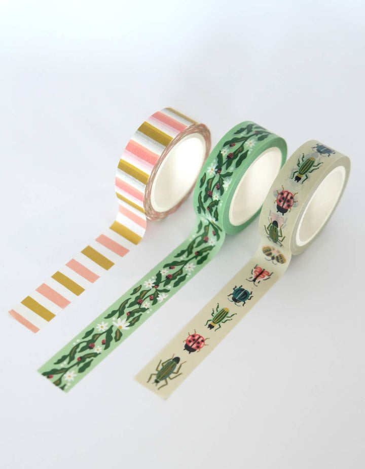 Washi Tape, Set of 3 | Entomologist Garden