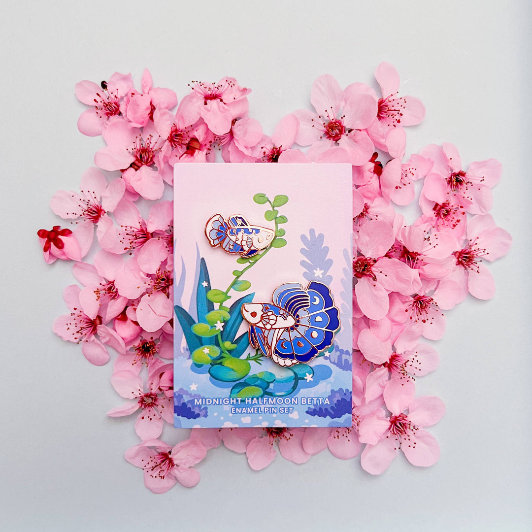 Enamel Pin -  Midnight Halfmoon Betta