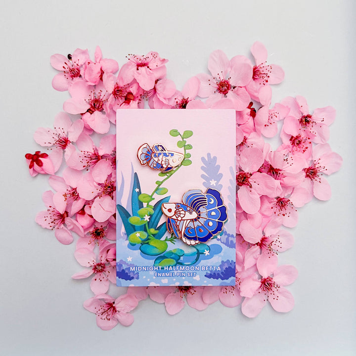 Enamel Pin -  Midnight Halfmoon Betta