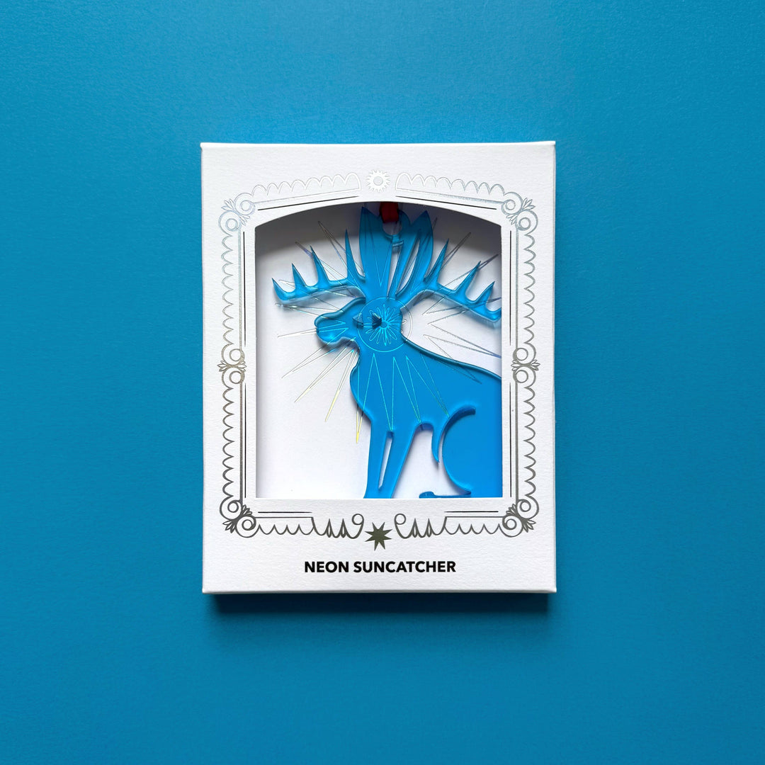 Jackalope Neon Suncatcher
