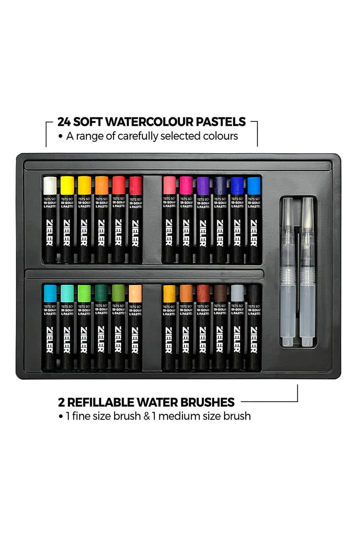 Zieler® 24 Artists Soft Water-Soluble Oil Pastels