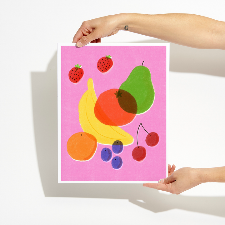 Retro Fruit Art Print