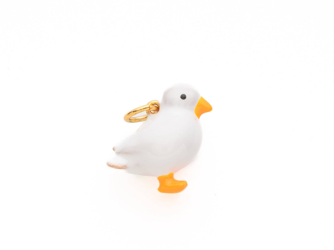 White Duck Enamel Charm