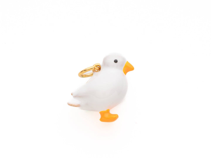 White Duck Enamel Charm