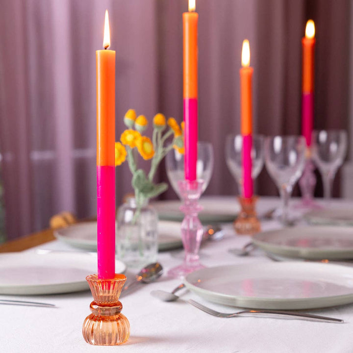 Orange &amp; Pink Dinner Candles