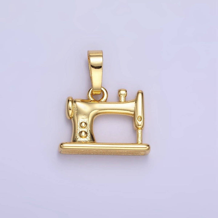 24K Gold Filled Sewing Machine Charm