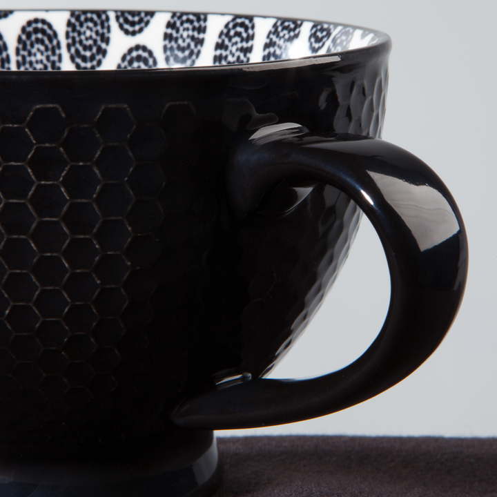 Black Stamped Latte Mug