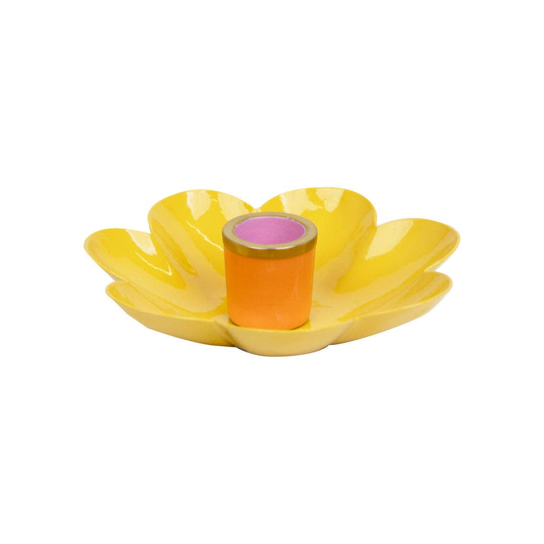 Enamel Flower Shaped Candle Holders