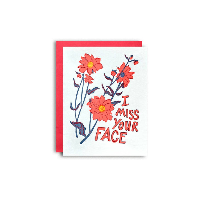 Miss Your Face - Letterpress Greeting Card