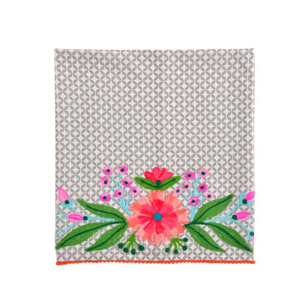 Floral Majestic Embroidered Teatowel