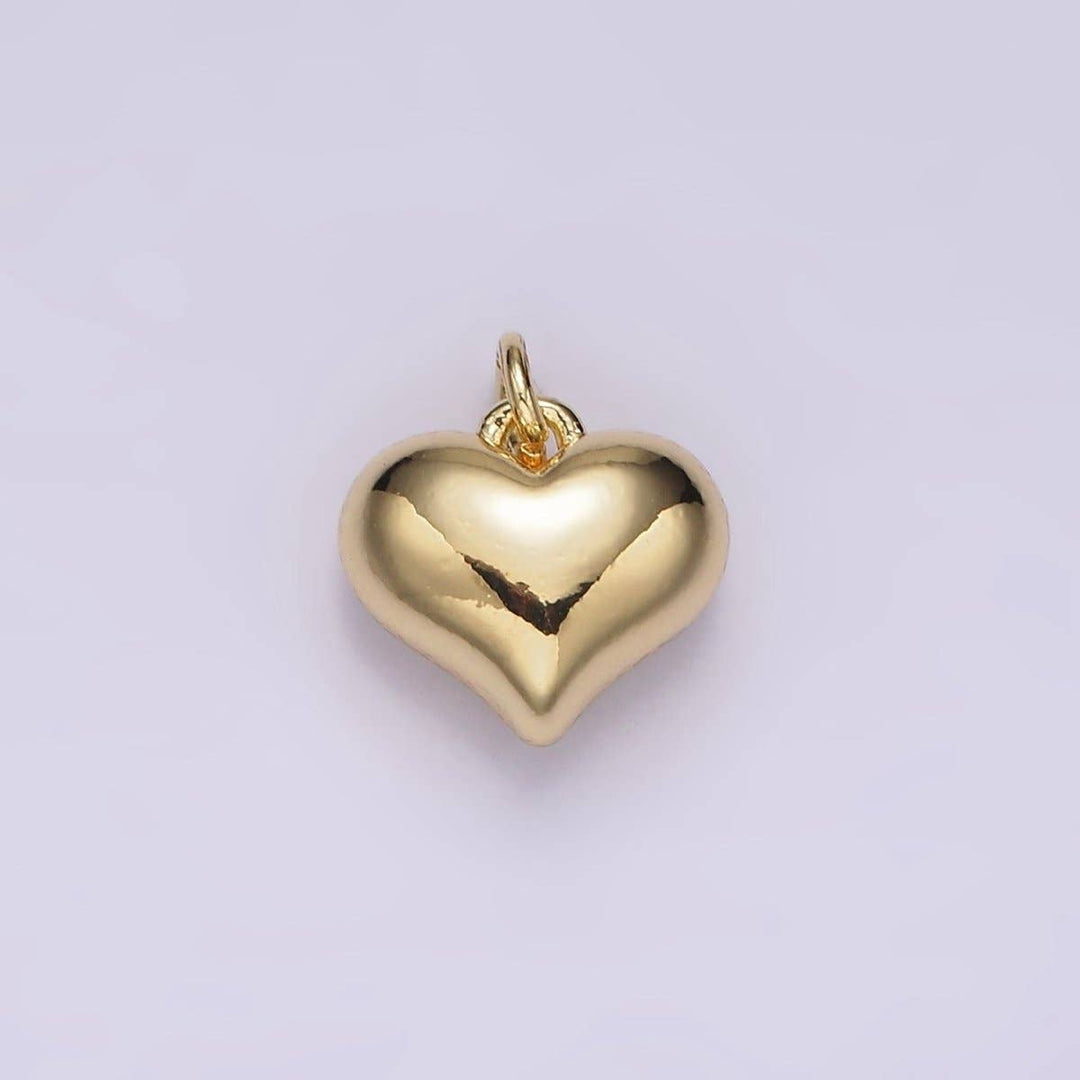 14K Gold Filled 12mm Puffed Heart Charm