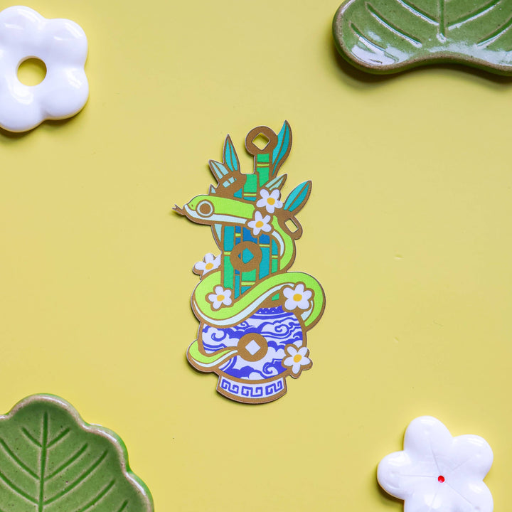 Five Lucky Bamboo Vinyl Sticker