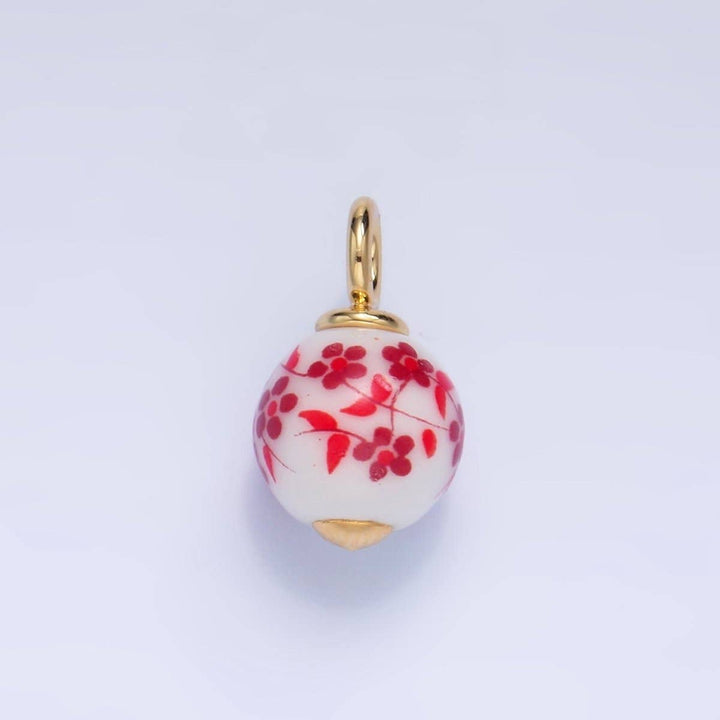 24K Gold Filled Ceramic Flower Charm