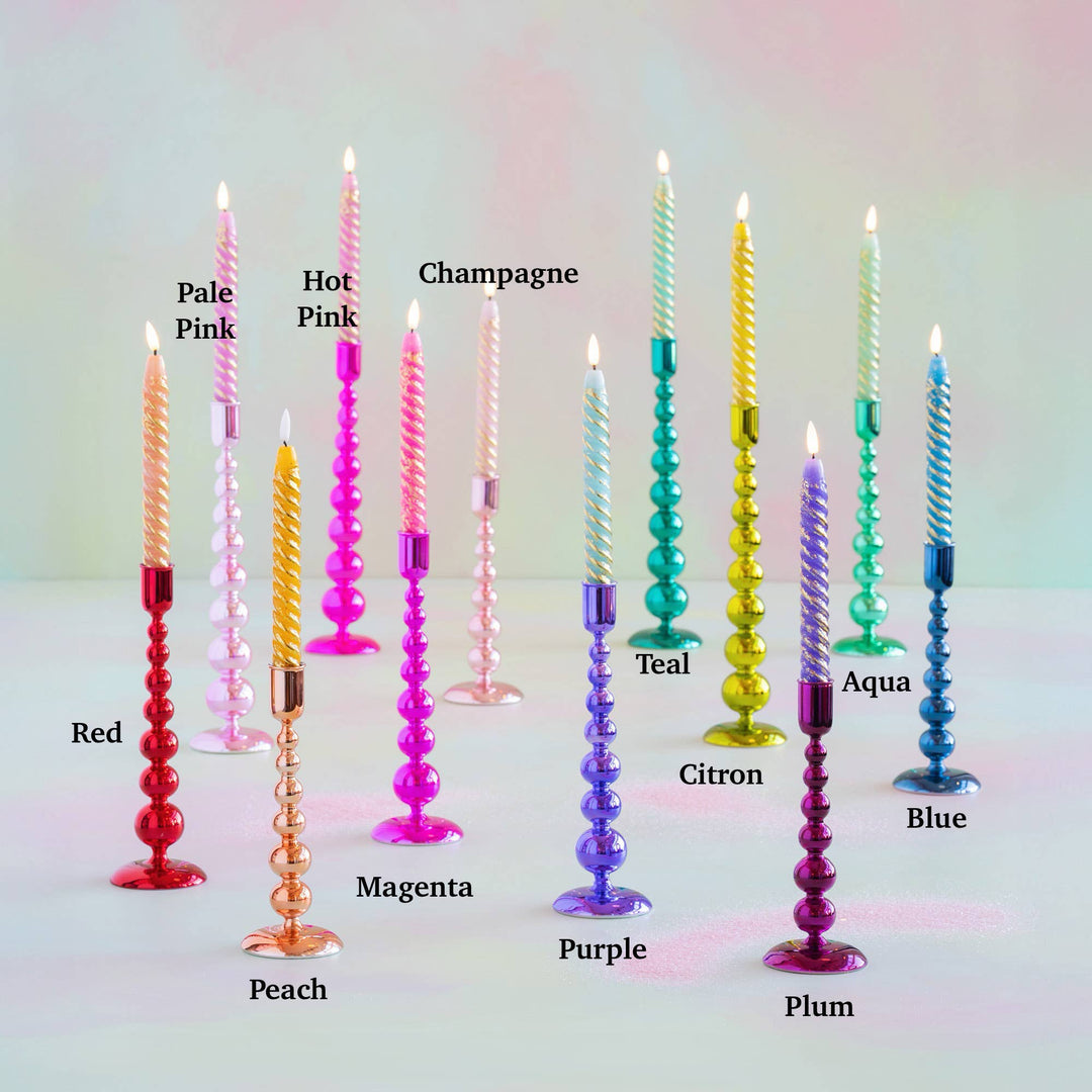 Rainbow Reflective Finial Taper Candle Holder