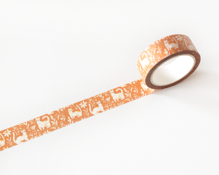 Decorative tape with a floral pattern on a white background