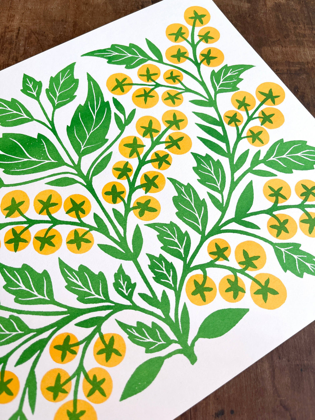 Garden Series: Sungold Tomato Risograph Print