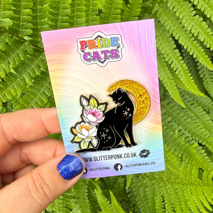 Magnolia Cat Enamel Pin: Lesbian Pride